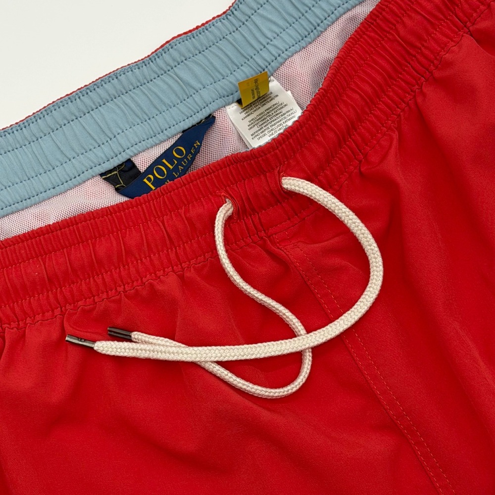 Polo Ralph Lauren‎ Mens Red Swim Trunks Big & Tall 4XB 4TG Pony Logo Mesh Lined